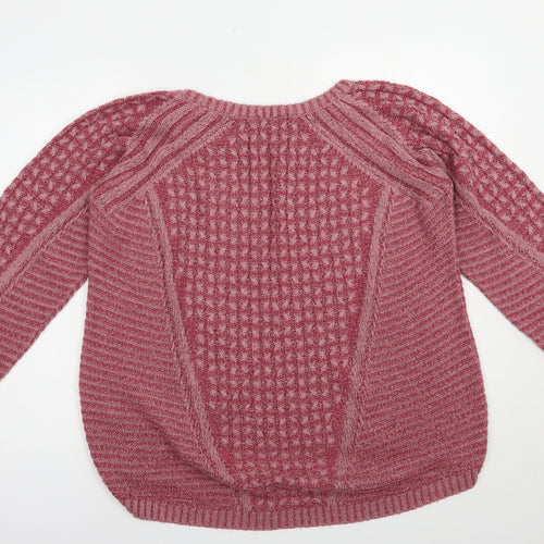 George Womens Pink Boat Neck  Acrylic Pullover Jumper Size 16