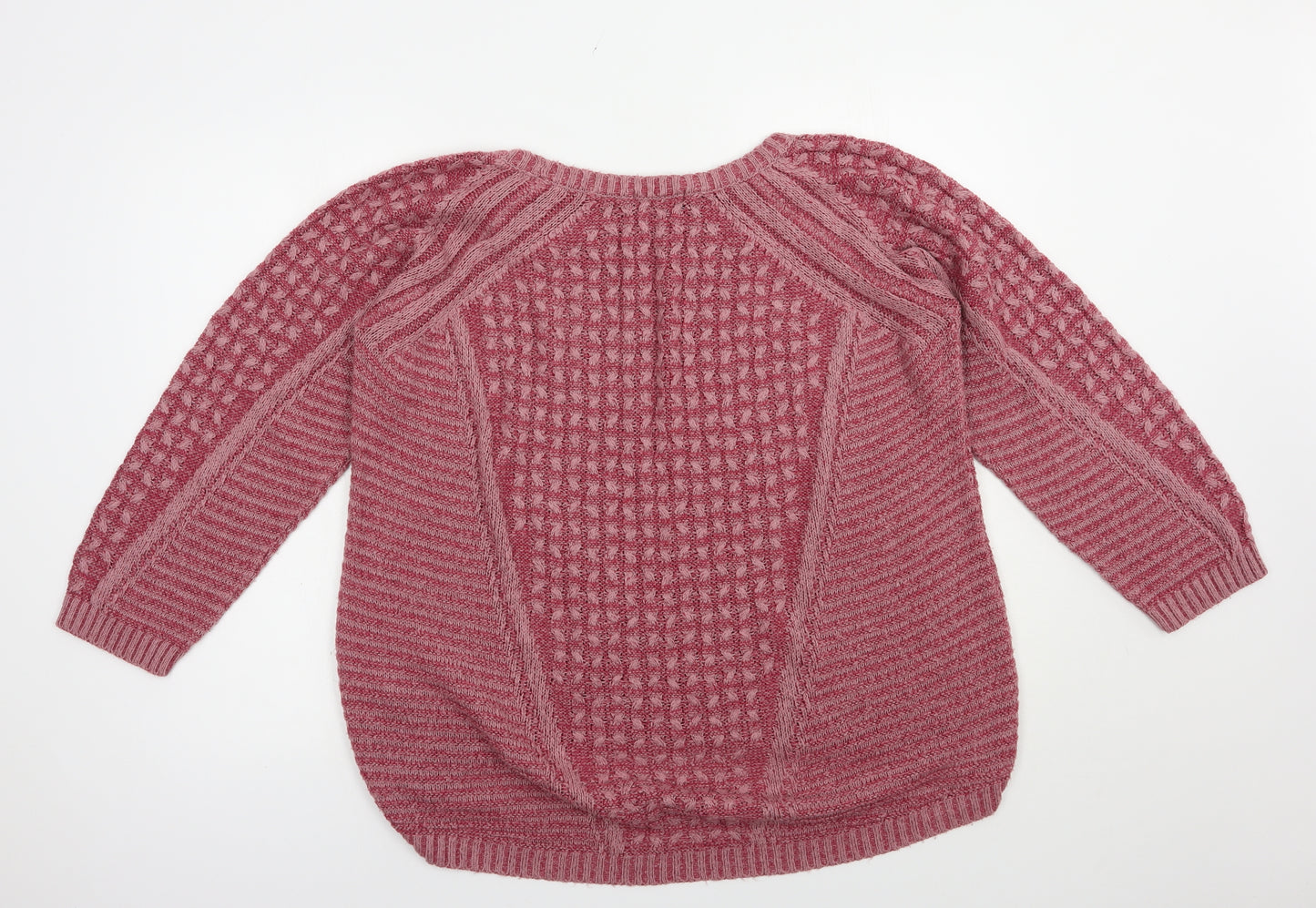 George Womens Pink Boat Neck  Acrylic Pullover Jumper Size 16