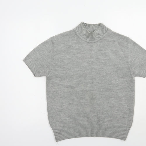 Liz Claiborne Womens Grey Mock Neck  Acrylic Pullover Jumper Size M