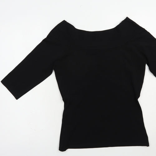 Alex & Co. Womens Black V-Neck  Viscose Pullover Jumper Size S