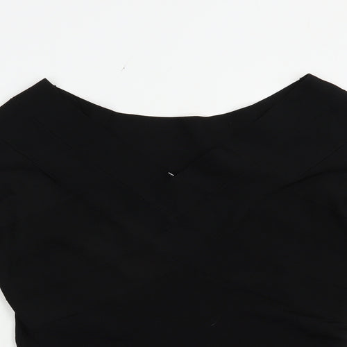 Alex & Co. Womens Black V-Neck  Viscose Pullover Jumper Size S