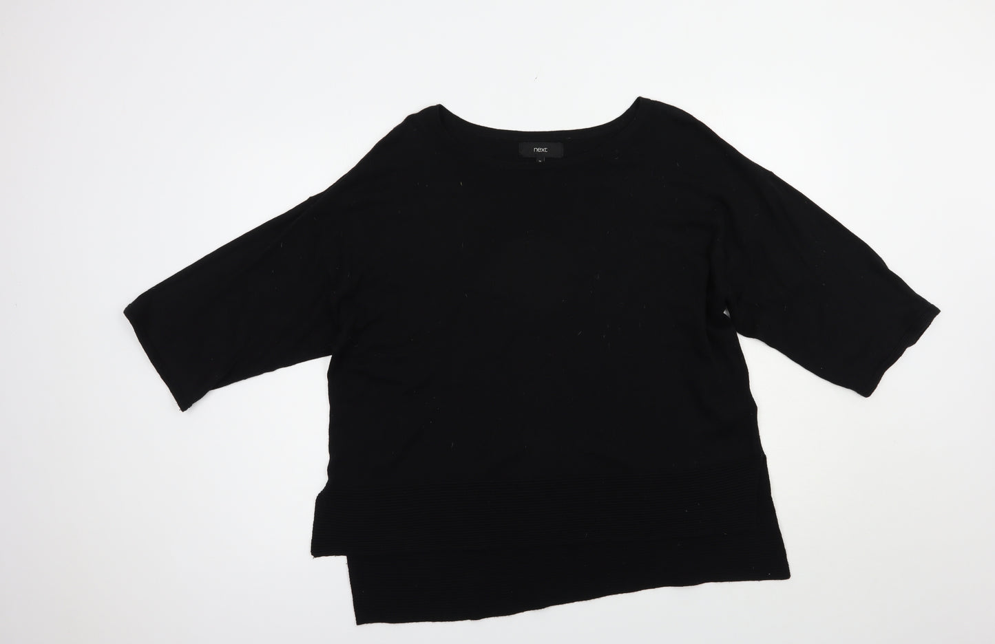 NEXT Womens Black Boat Neck  Cotton Pullover Jumper Size 14