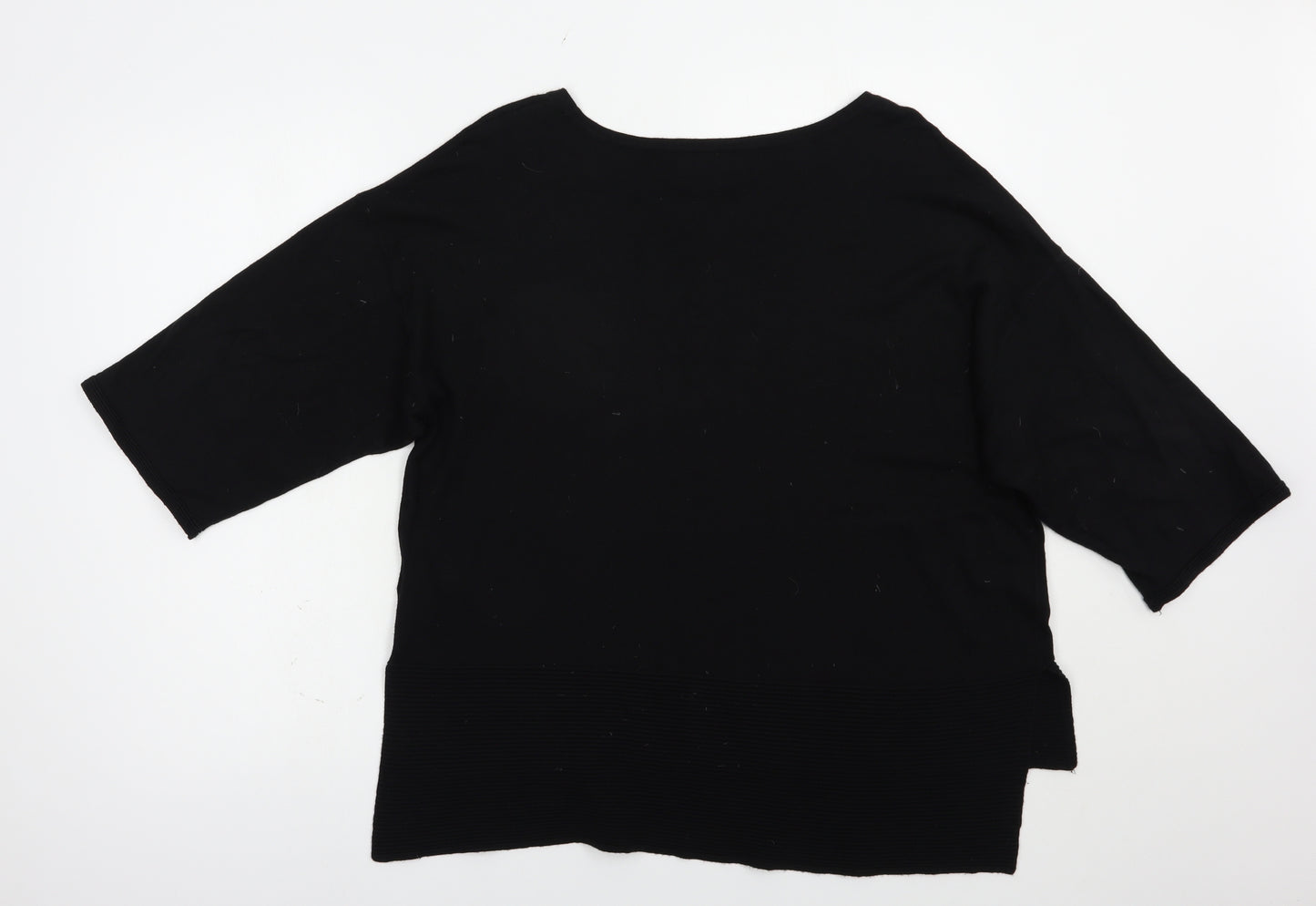 NEXT Womens Black Boat Neck  Cotton Pullover Jumper Size 14