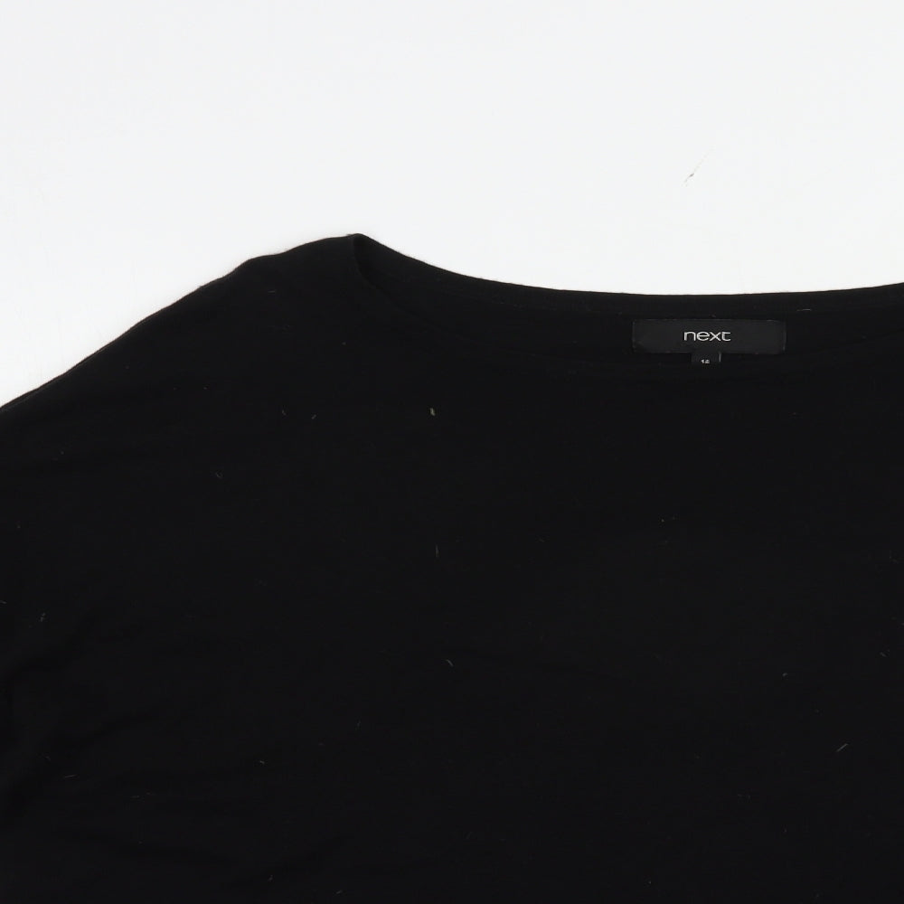 NEXT Womens Black Boat Neck  Cotton Pullover Jumper Size 14