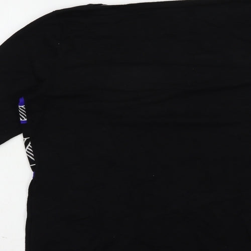 Principles Womens Black Boat Neck Geometric Viscose Pullover Jumper Size 14