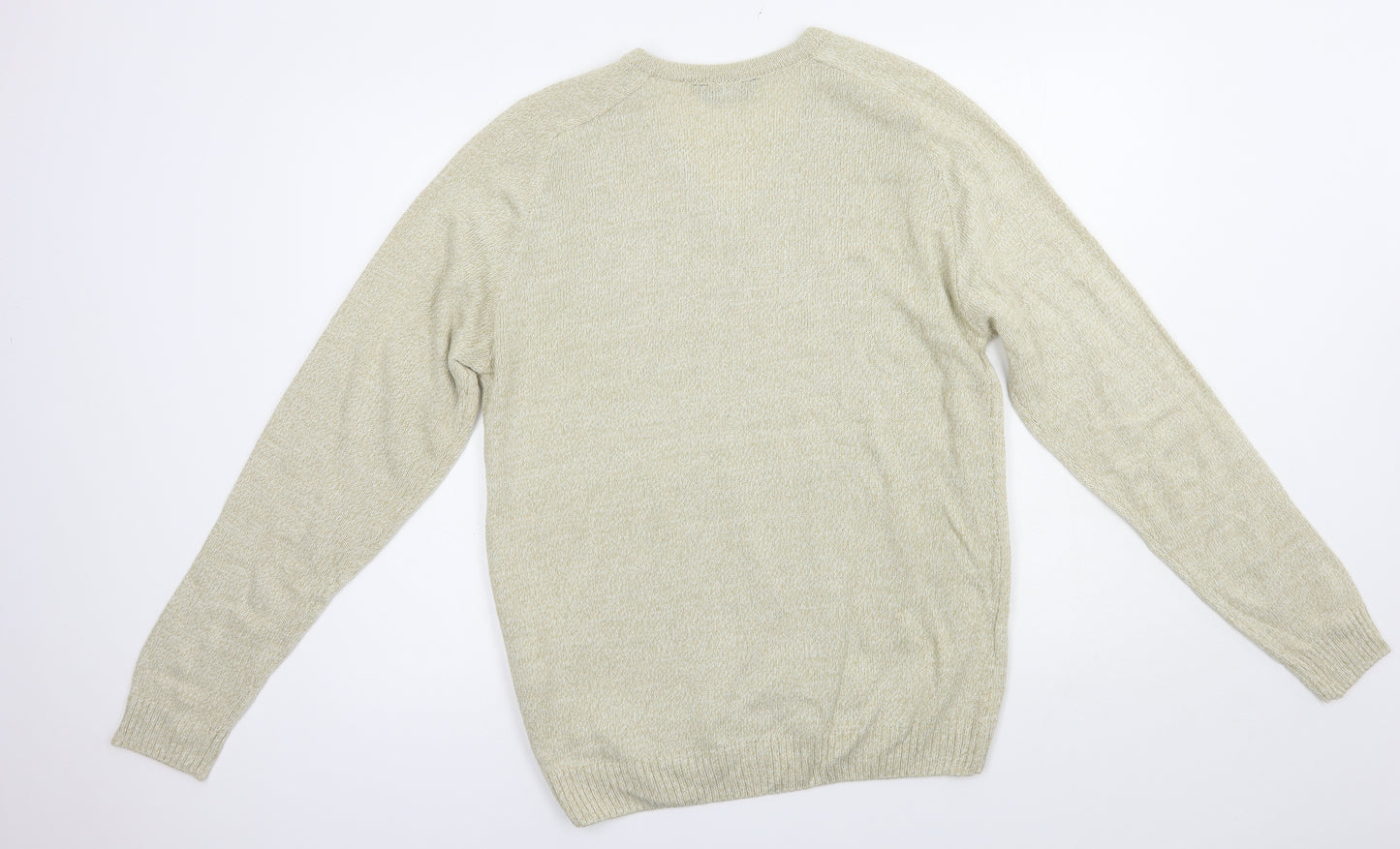 Premier Man Mens Beige V-Neck  Acrylic Pullover Jumper Size M