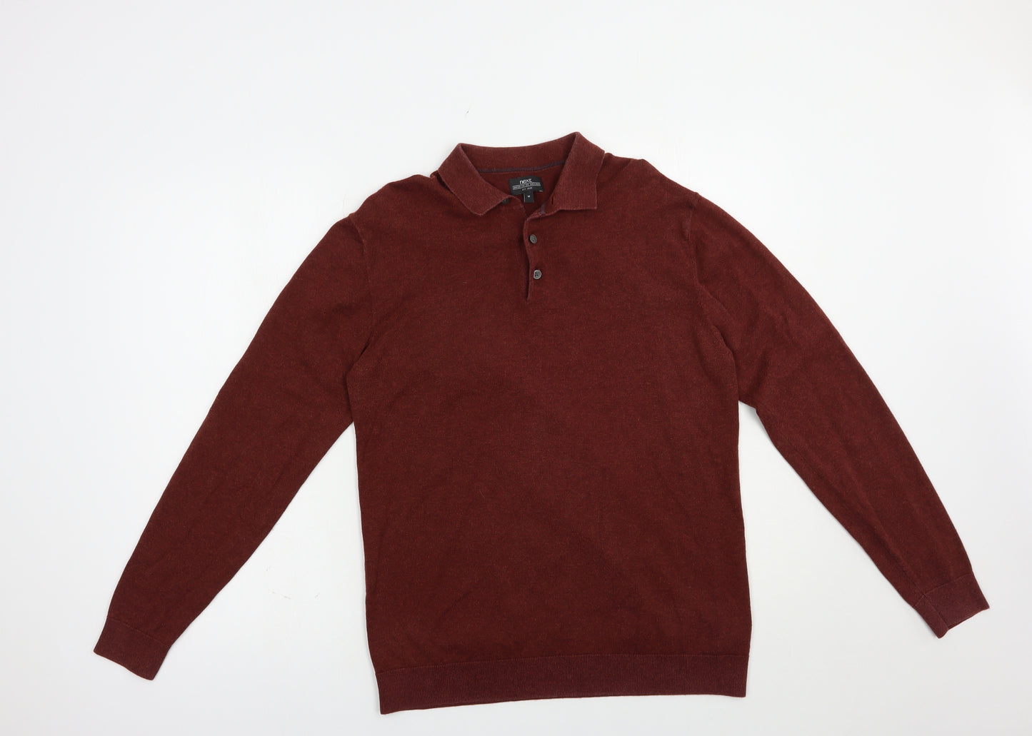 NEXT Mens Brown Collared  Cotton Pullover Jumper Size M