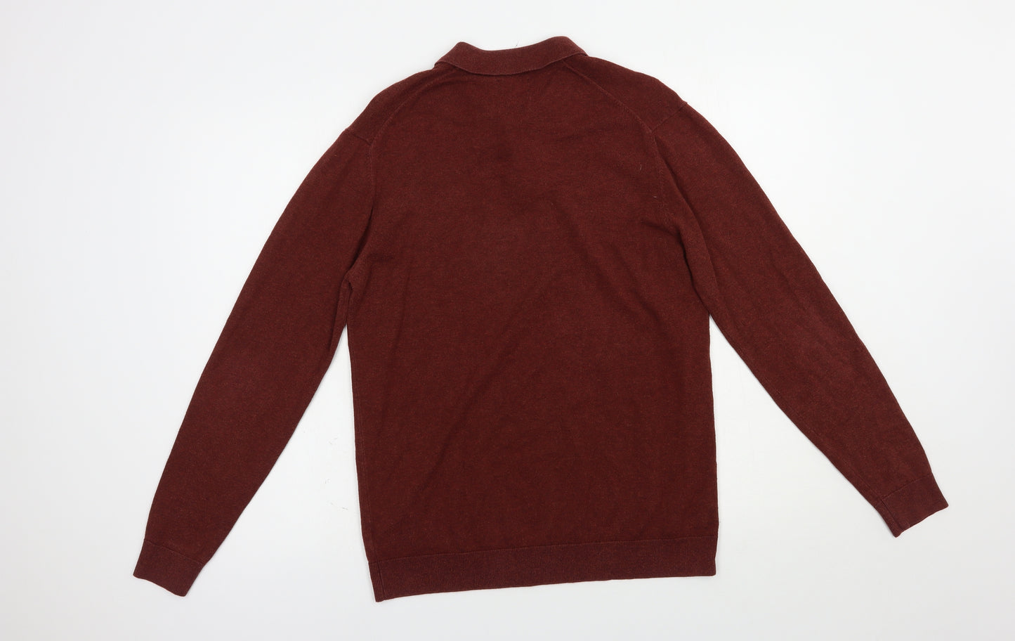 NEXT Mens Brown Collared  Cotton Pullover Jumper Size M