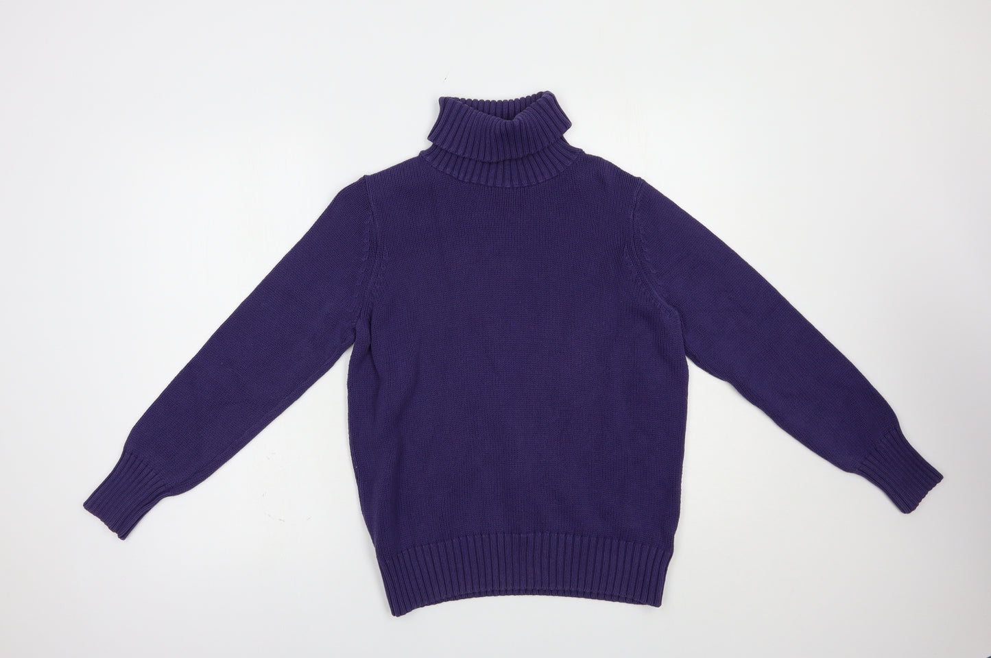 Marks and Spencer Womens Purple Roll Neck  Cotton Pullover Jumper Size 16