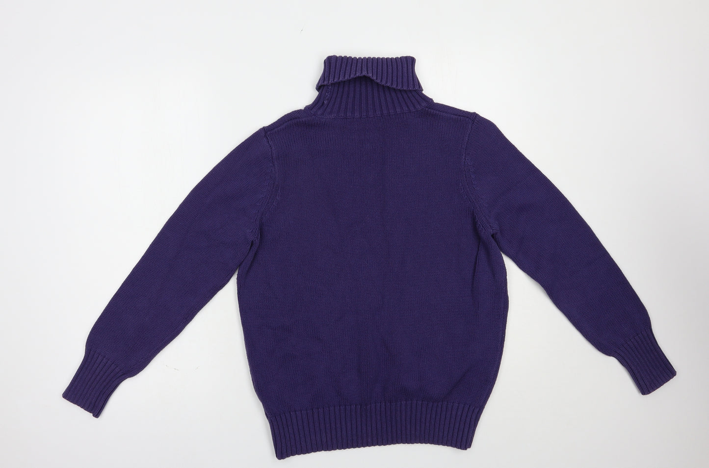 Marks and Spencer Womens Purple Roll Neck  Cotton Pullover Jumper Size 16