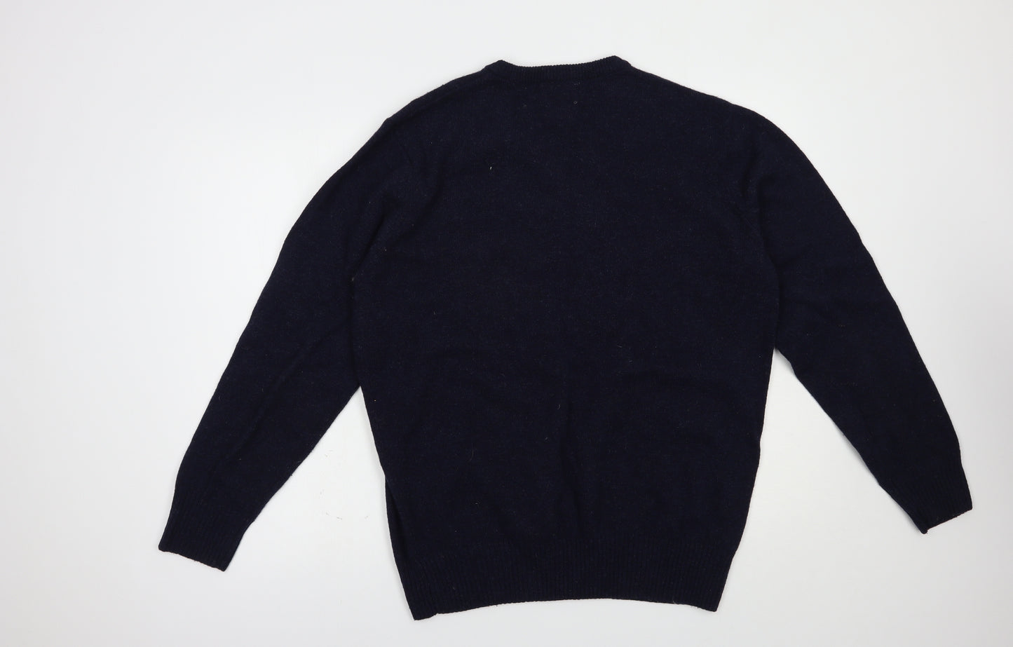 Matalan Mens Blue V-Neck  Wool Pullover Jumper Size L