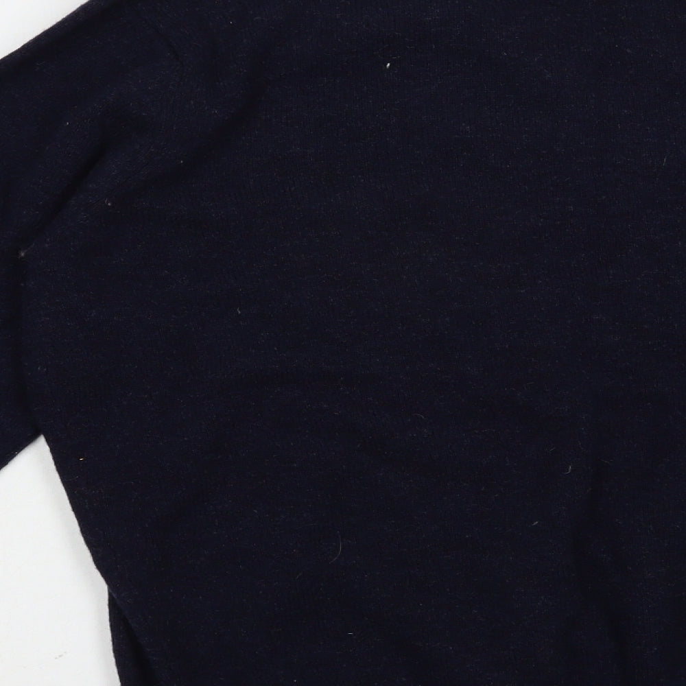 Matalan Mens Blue V-Neck  Wool Pullover Jumper Size L