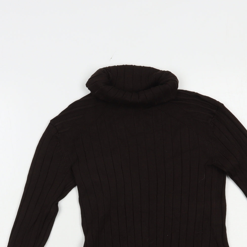 River Island Womens Brown Roll Neck  Viscose Pullover Jumper Size 8