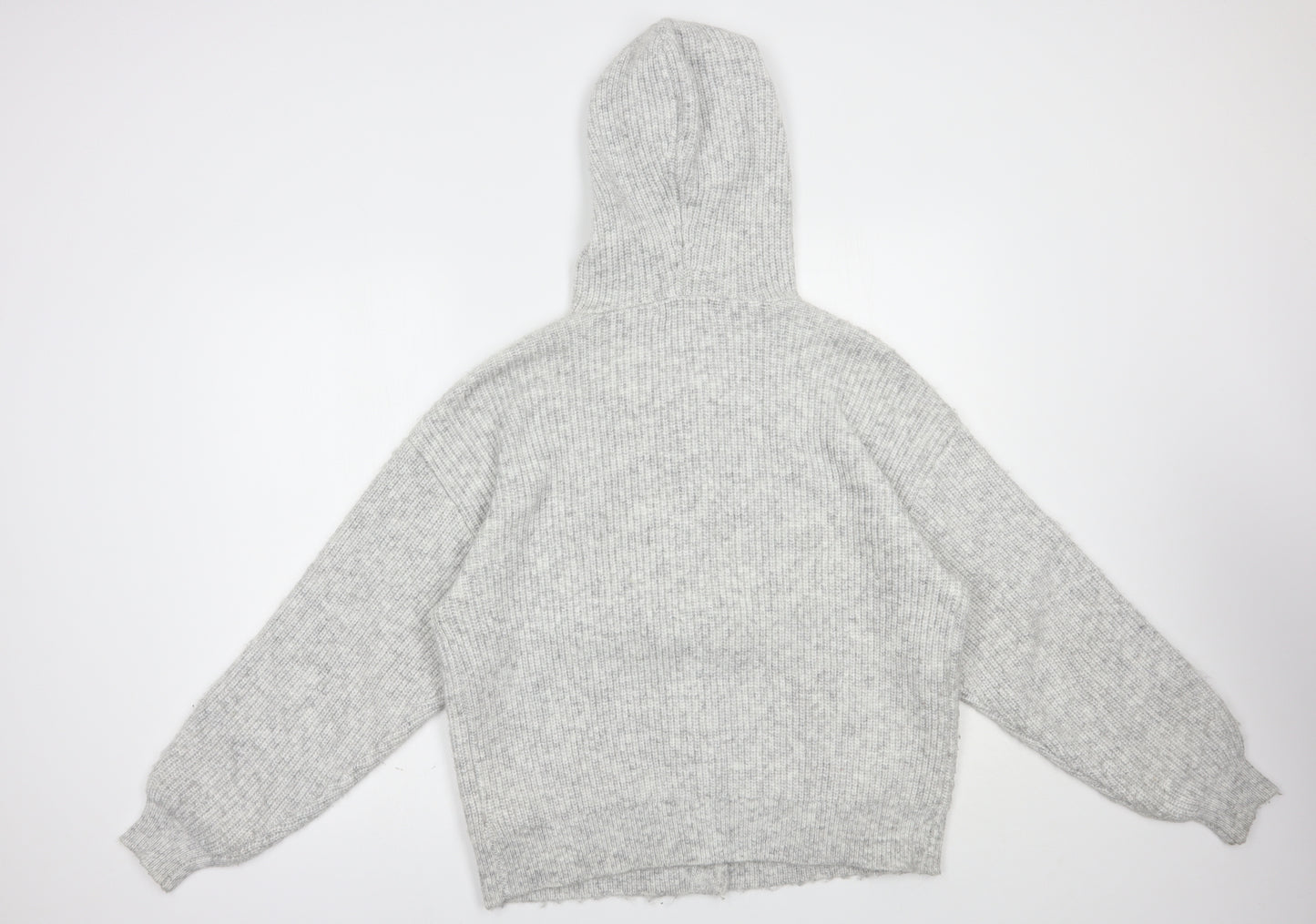 Primark Womens Grey Round Neck  Polyester Cardigan Jumper Size 12