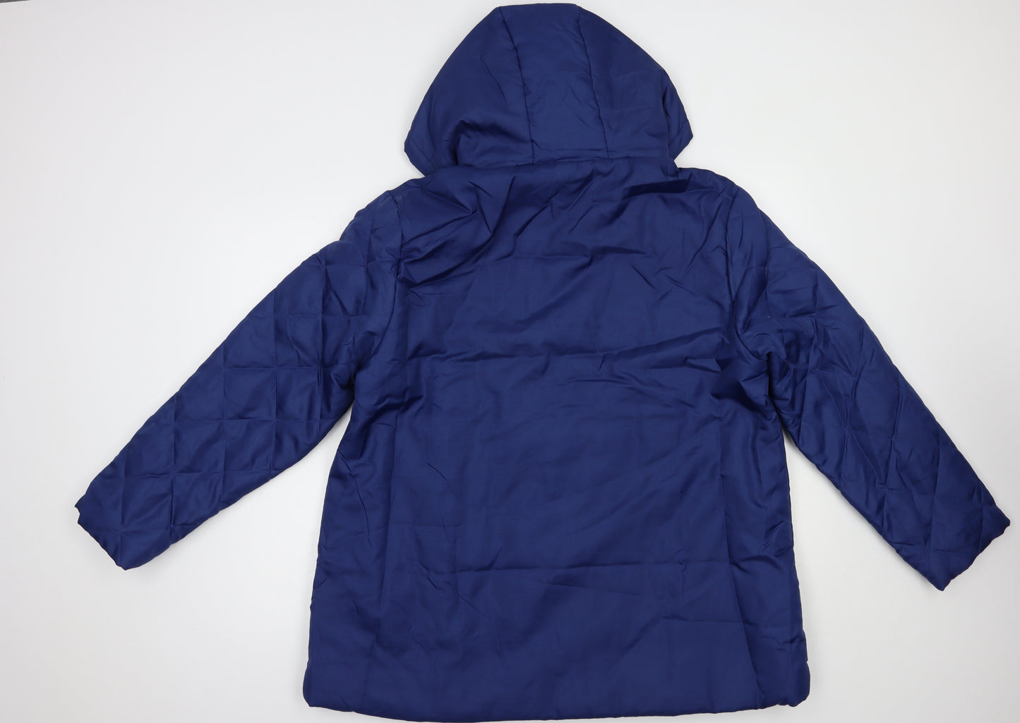 Anne De Lancay Womens Blue   Quilted Jacket Size L  Zip