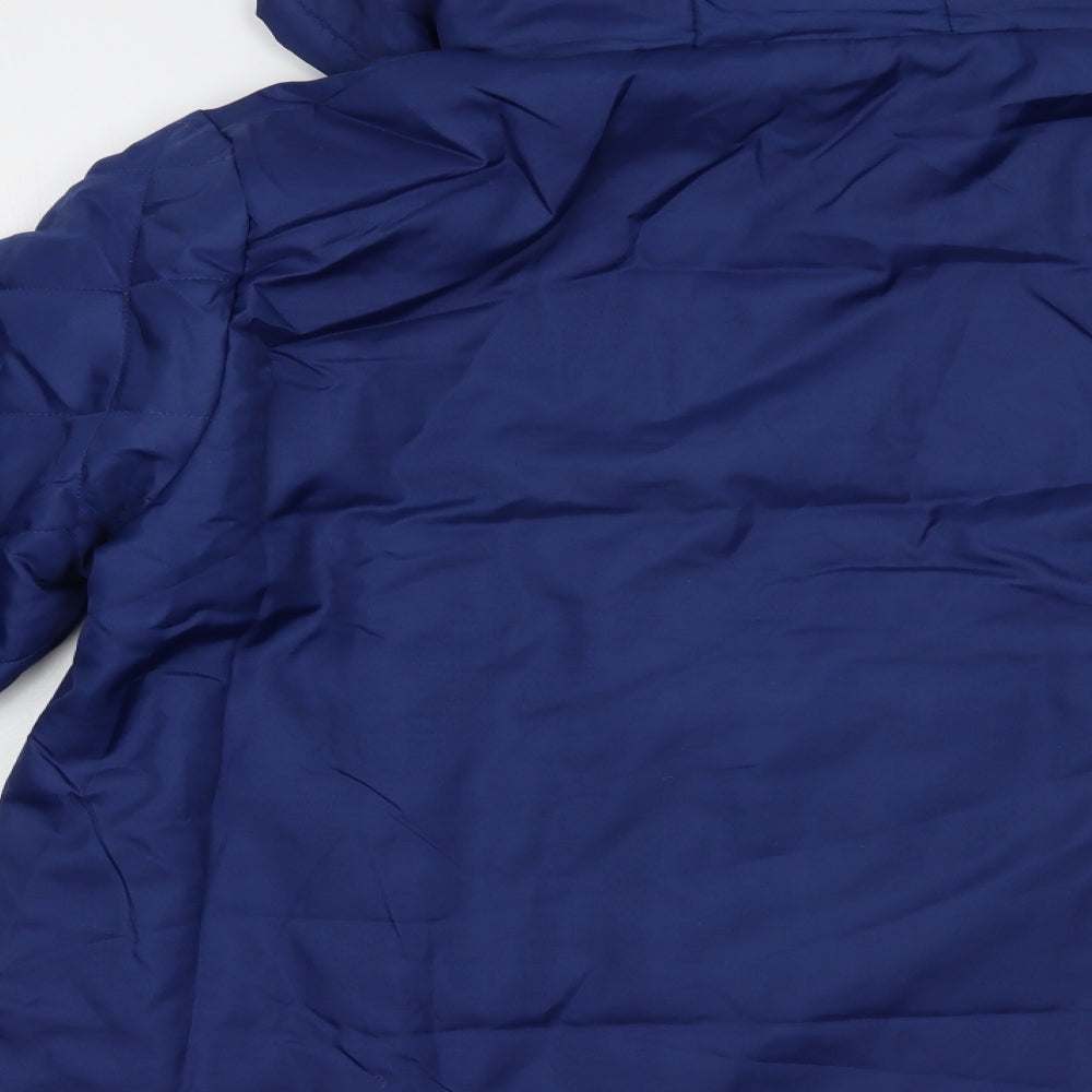 Anne De Lancay Womens Blue   Quilted Jacket Size L  Zip