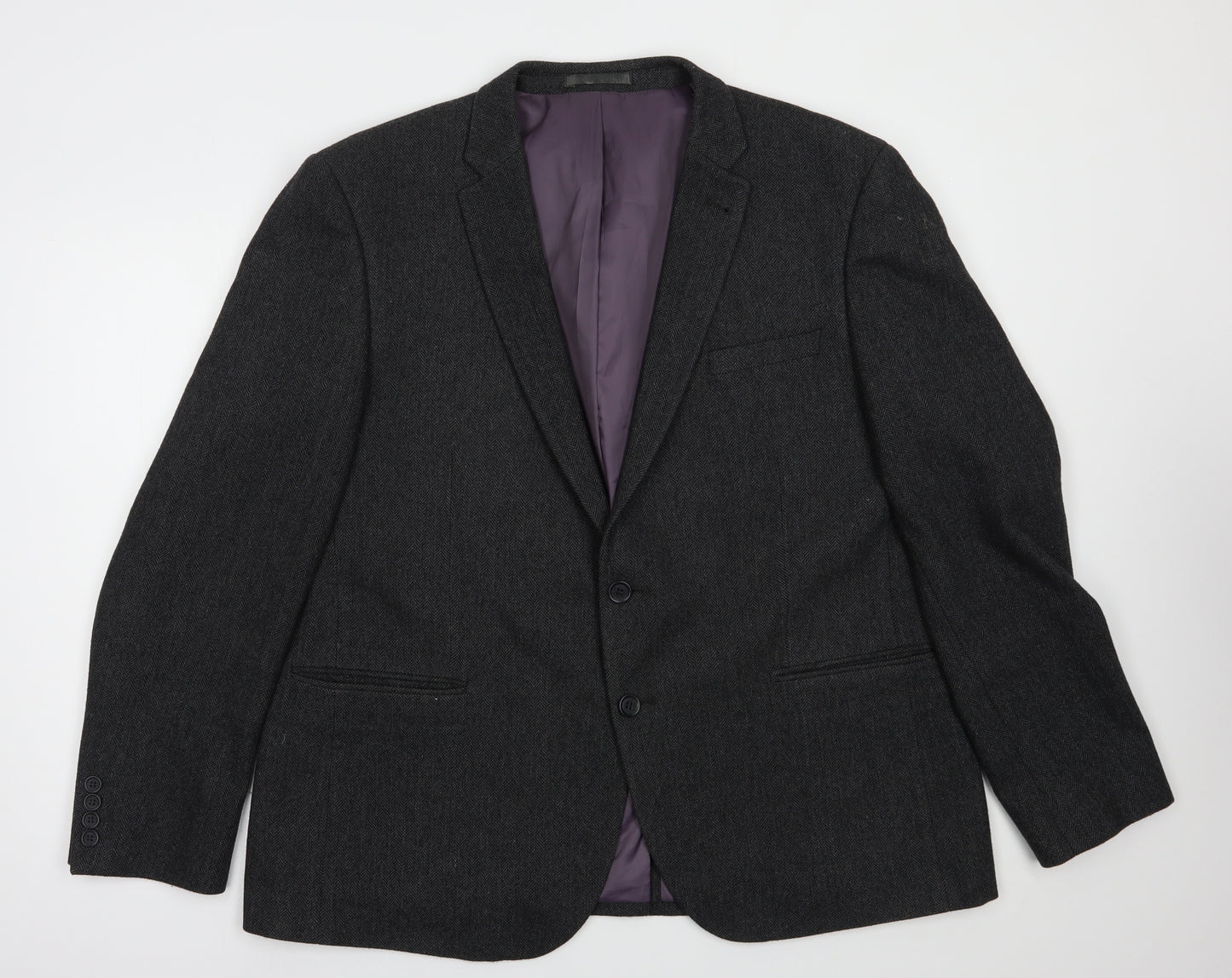 Cedarwood State Mens Grey Herringbone  Jacket Blazer Size 2XL  Button