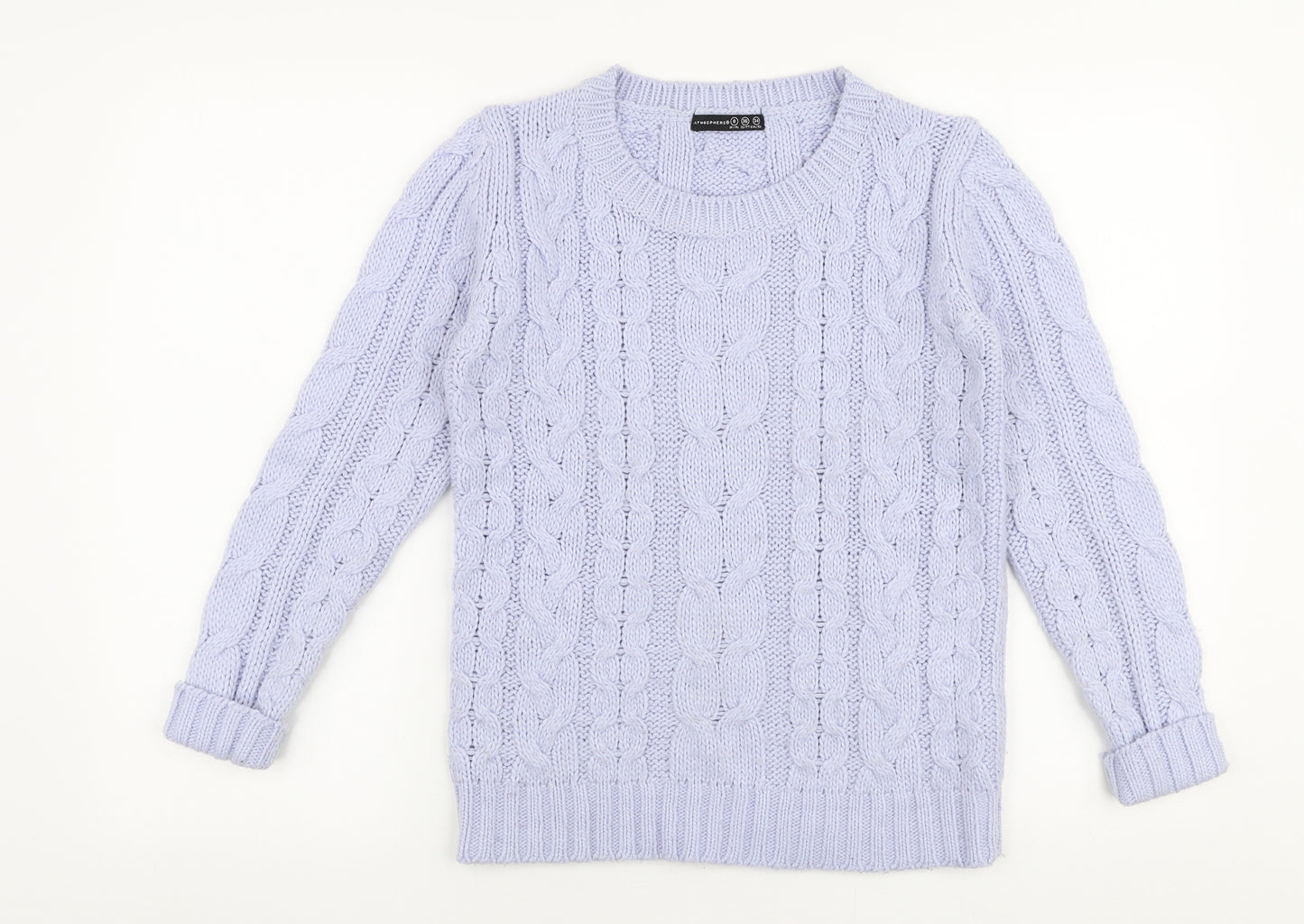 Atmosphere Womens Purple Round Neck  Acrylic Pullover Jumper Size 8