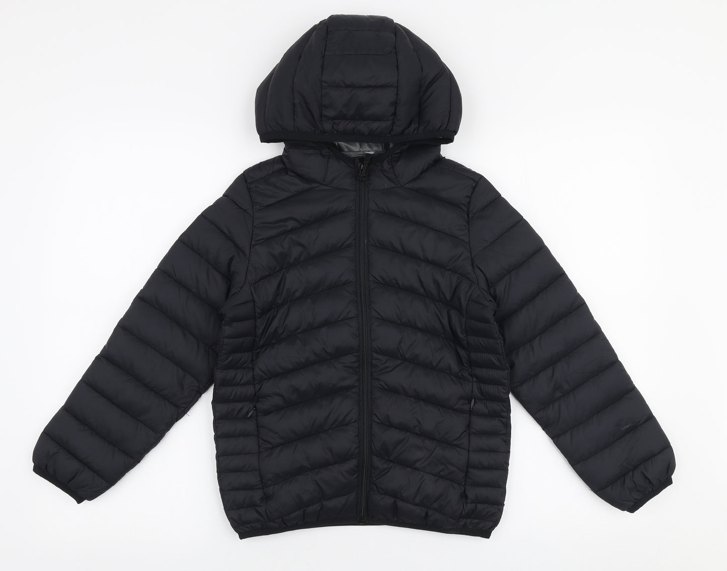 Marks and Spencer Boys Black   Puffer Jacket Coat Size 8-9 Years  Zip