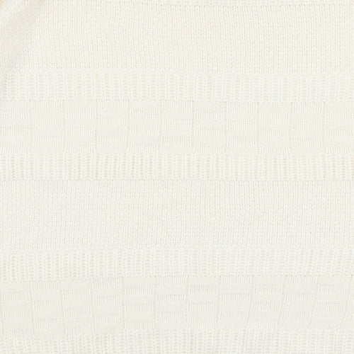 Isle Womens Ivory Round Neck  Acrylic Pullover Jumper Size L