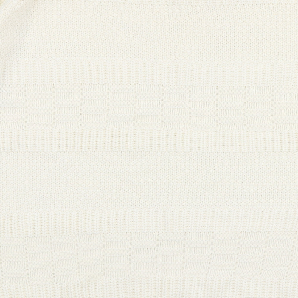 Isle Womens Ivory Round Neck  Acrylic Pullover Jumper Size L