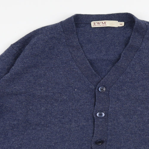 Edinburgh Woolen Mill Womens Blue V-Neck  Wool Cardigan Jumper Size M