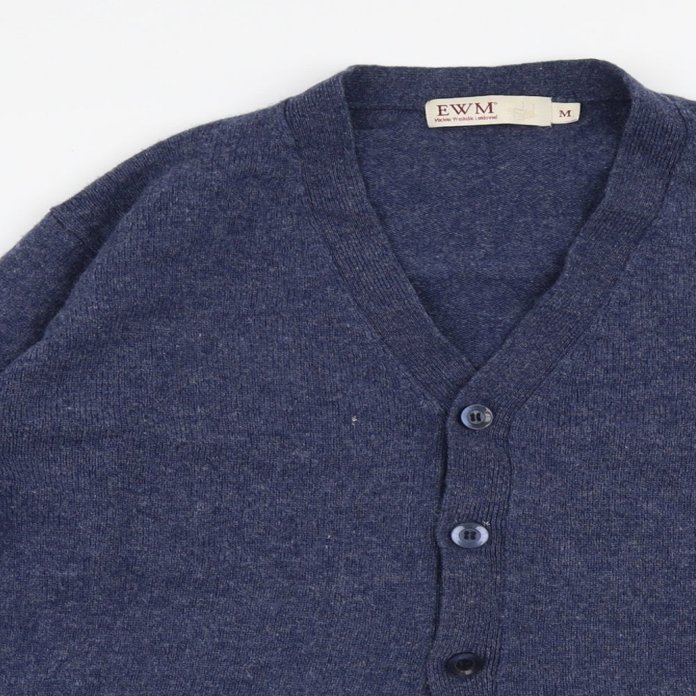 Edinburgh Woolen Mill Womens Blue V-Neck  Wool Cardigan Jumper Size M