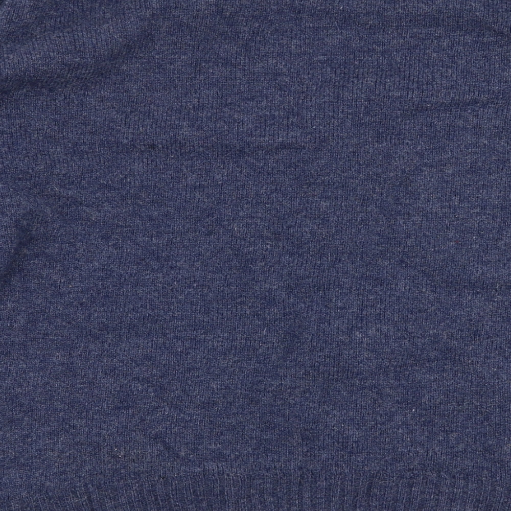 Edinburgh Woolen Mill Womens Blue V-Neck  Wool Cardigan Jumper Size M