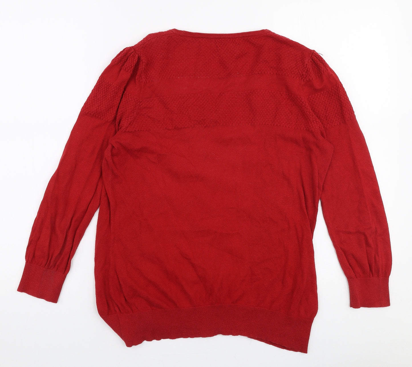 NEXT Womens Red Round Neck  Polyester Pullover Jumper Size 12