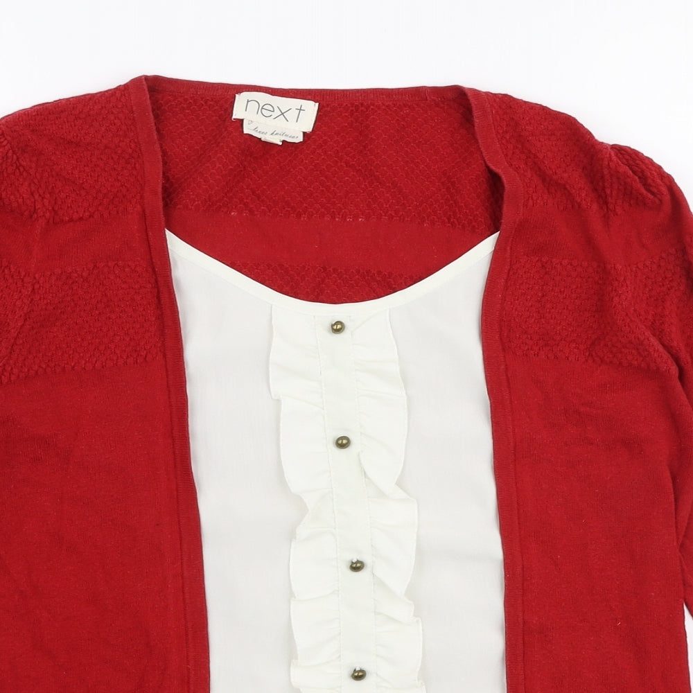 NEXT Womens Red Round Neck  Polyester Pullover Jumper Size 12