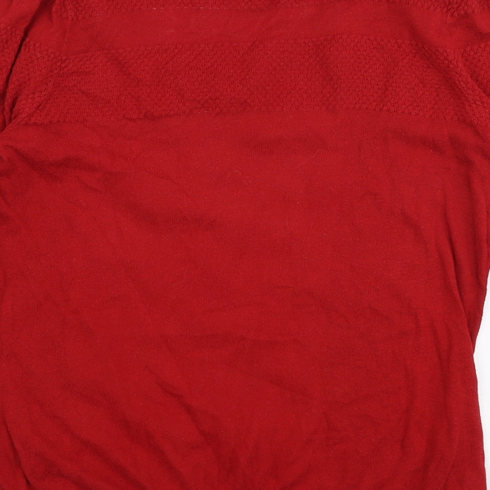 NEXT Womens Red Round Neck  Polyester Pullover Jumper Size 12