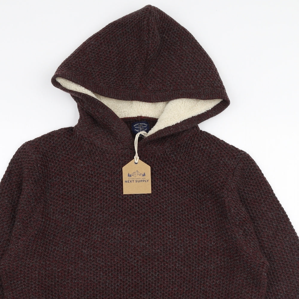 NEXT Mens Brown  Acrylic Pullover Hoodie Size M