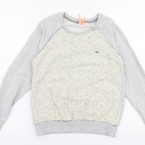 NEXT Girls Grey  100% Cotton Pullover Sweatshirt Size 11 Years  Pullover