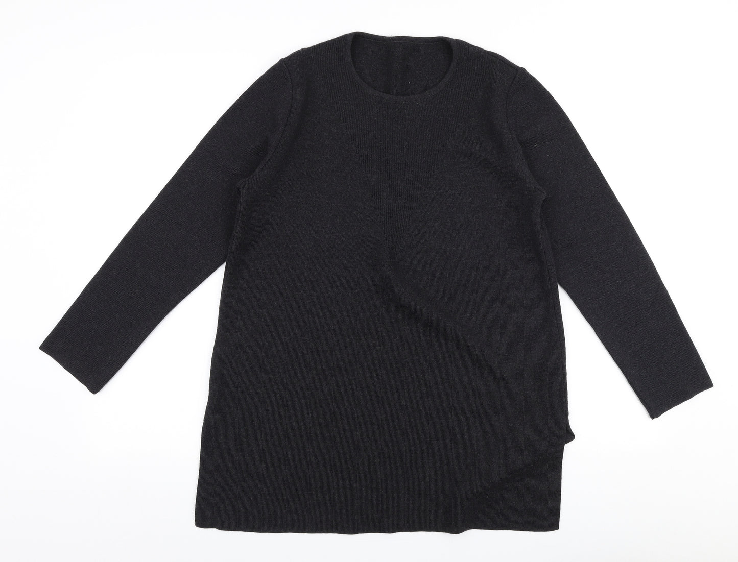 Preworn Womens Grey Round Neck  Polyester Pullover Jumper Size M