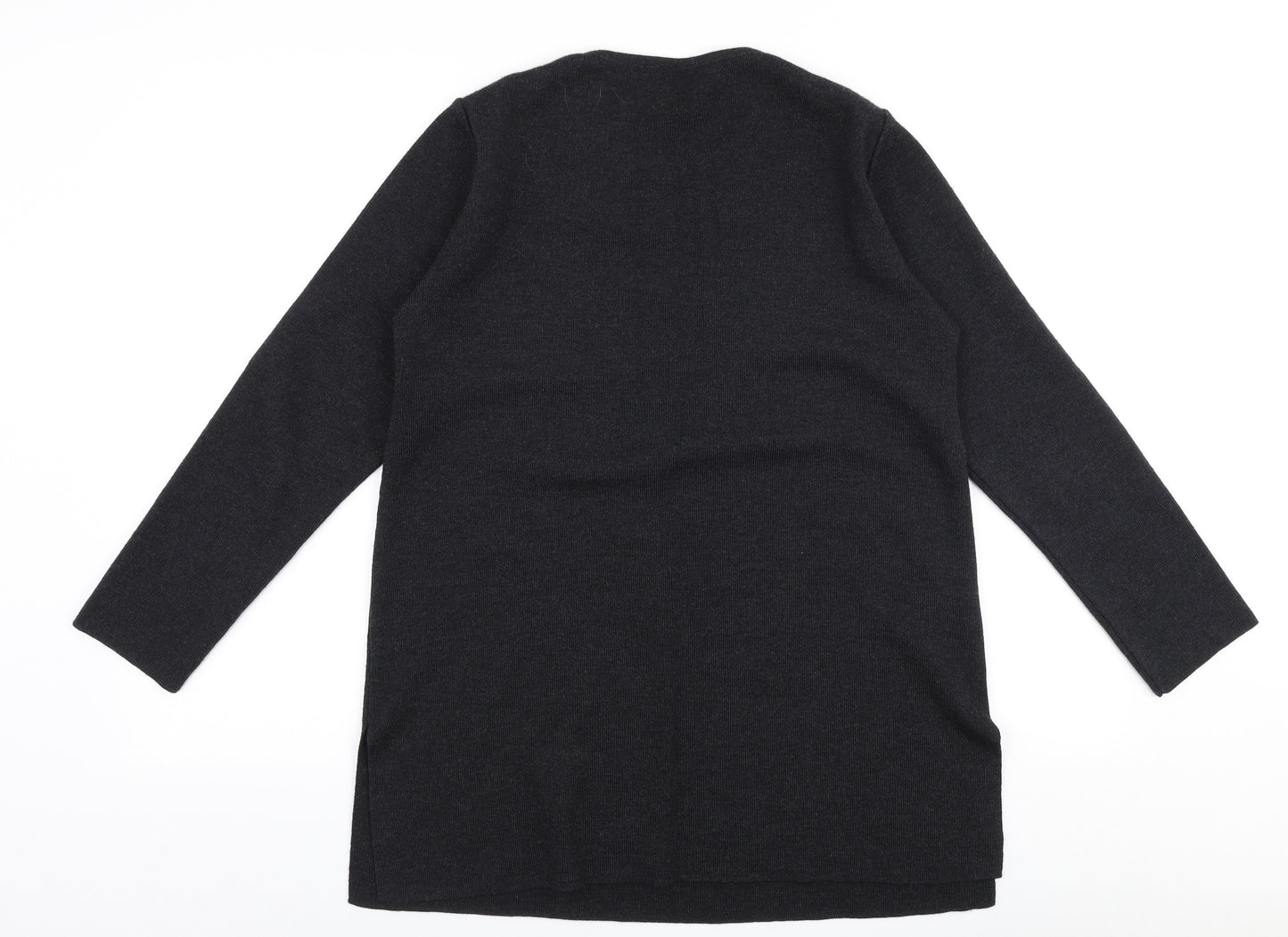 Preworn Womens Grey Round Neck  Polyester Pullover Jumper Size M