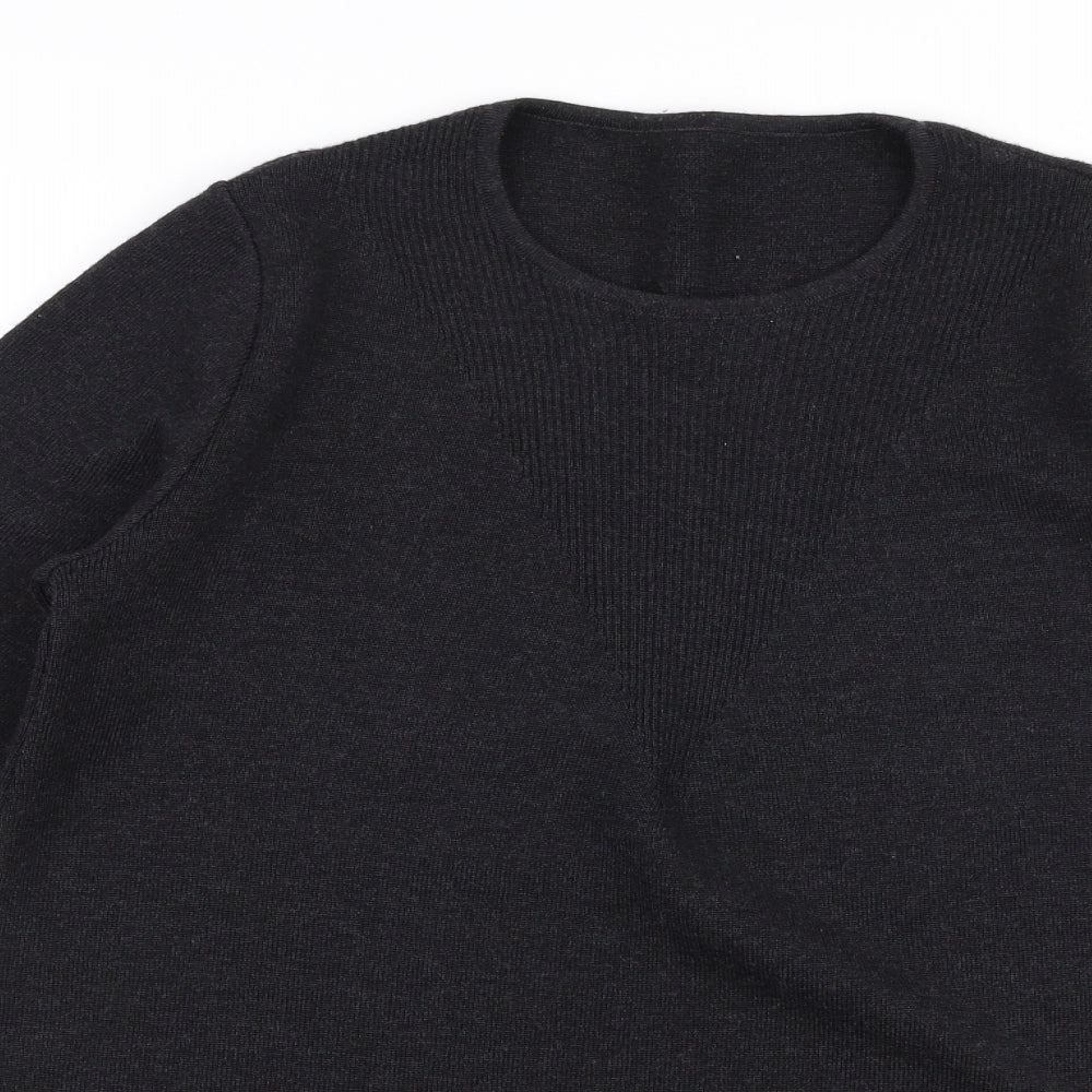 Preworn Womens Grey Round Neck  Polyester Pullover Jumper Size M