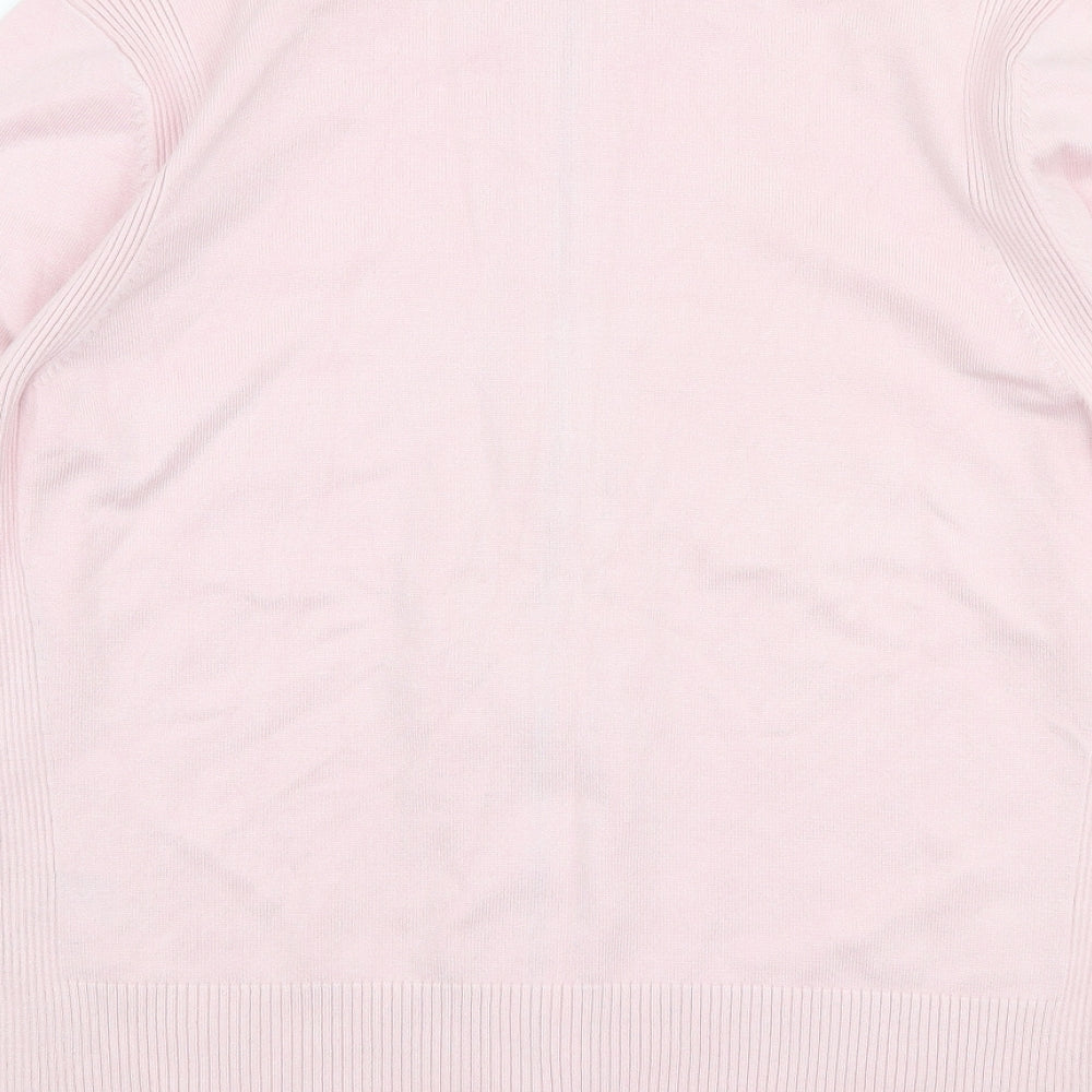Marks and Spencer Womens Pink High Neck  Viscose Full Zip Jumper Size 16