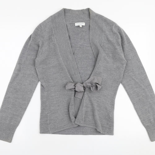 Debenhams Womens Grey Boat Neck  Acrylic Cardigan Jumper Size 12