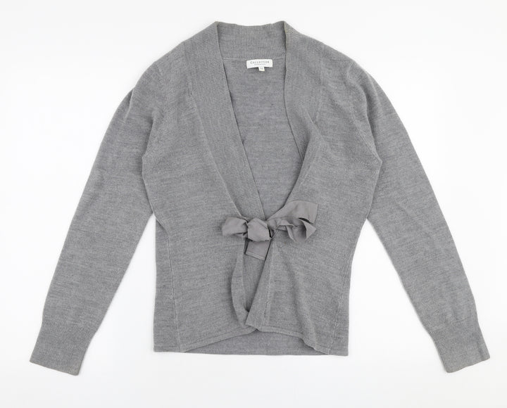 Debenhams Womens Grey Boat Neck  Acrylic Cardigan Jumper Size 12