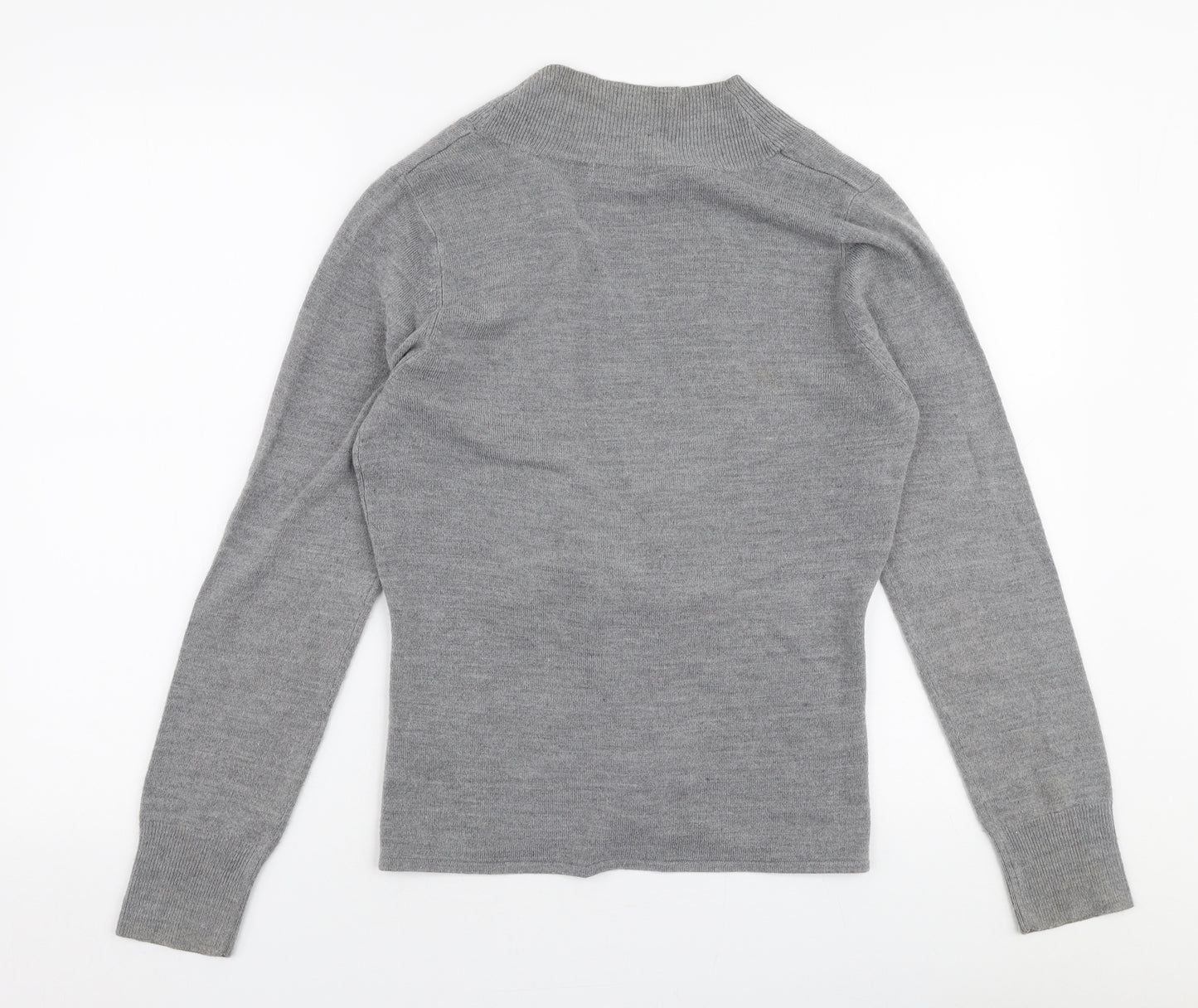 Debenhams Womens Grey Boat Neck  Acrylic Cardigan Jumper Size 12