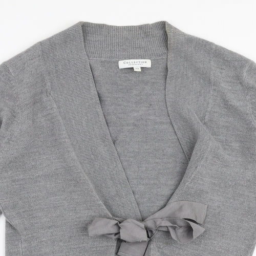 Debenhams Womens Grey Boat Neck  Acrylic Cardigan Jumper Size 12