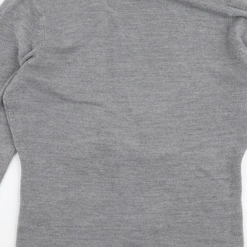 Debenhams Womens Grey Boat Neck  Acrylic Cardigan Jumper Size 12
