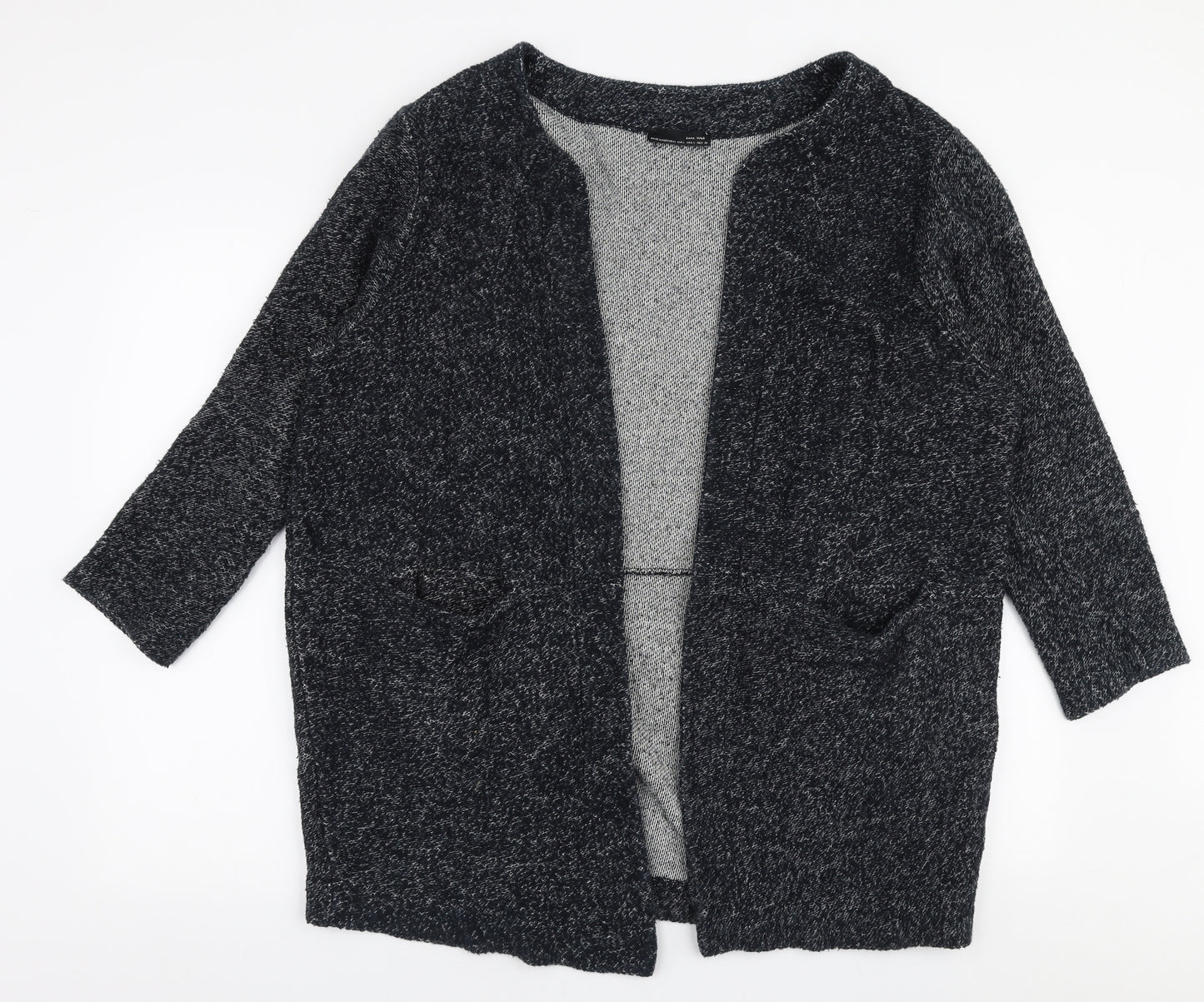 Zara Womens Grey V-Neck  Cotton Cardigan Jumper Size L