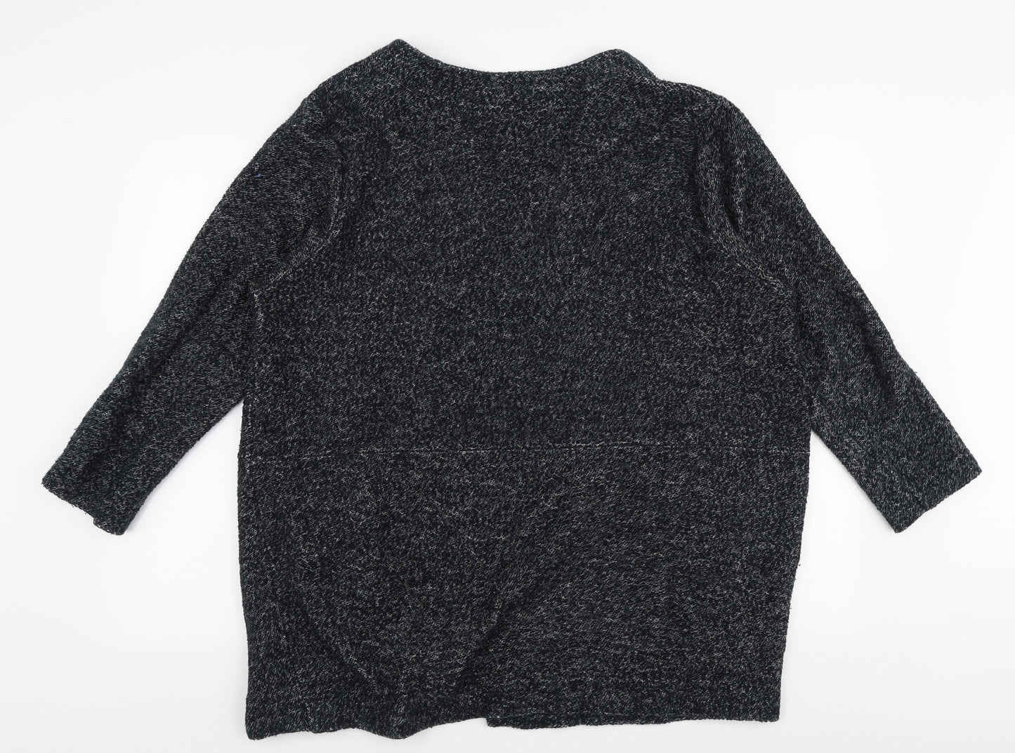 Zara Womens Grey V-Neck  Cotton Cardigan Jumper Size L