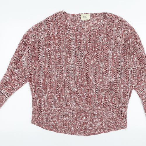 Papaya Womens Red Round Neck  Cotton Pullover Jumper Size 14