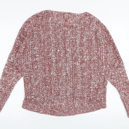 Papaya Womens Red Round Neck  Cotton Pullover Jumper Size 14