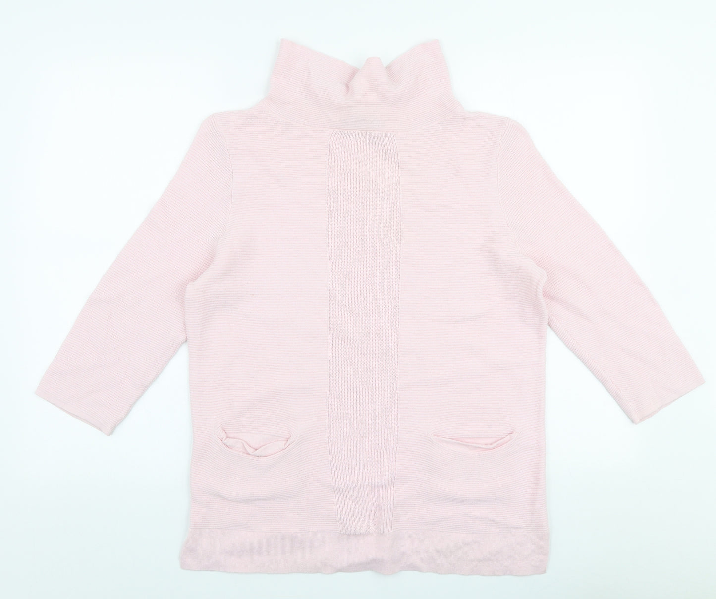 Laura Ashley Womens Pink Roll Neck  Cotton Pullover Jumper Size 12