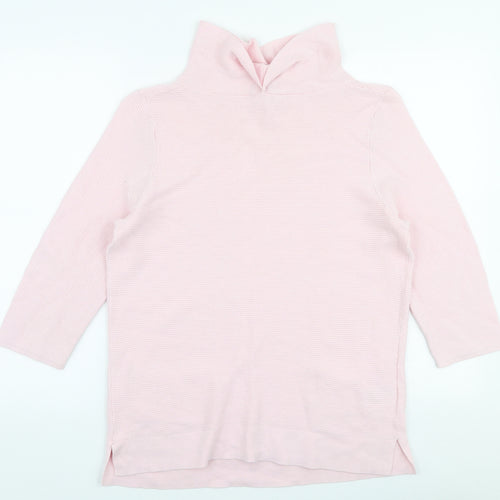 Laura Ashley Womens Pink Roll Neck  Cotton Pullover Jumper Size 12