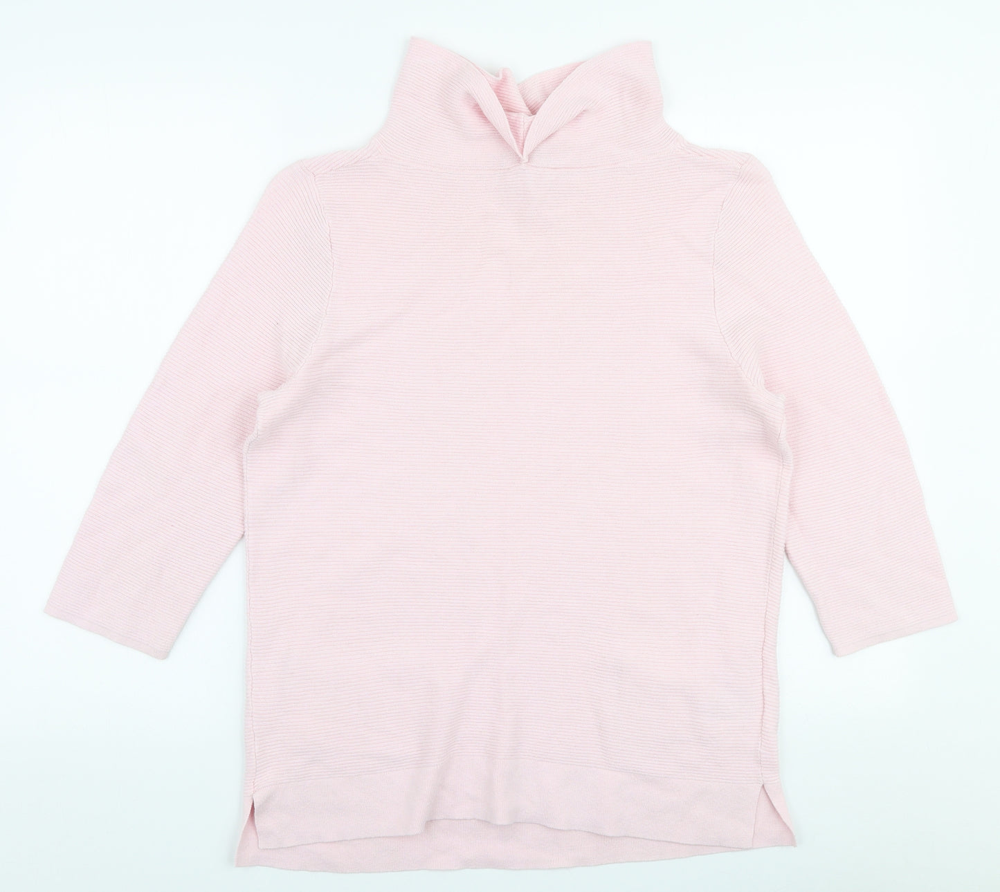 Laura Ashley Womens Pink Roll Neck  Cotton Pullover Jumper Size 12