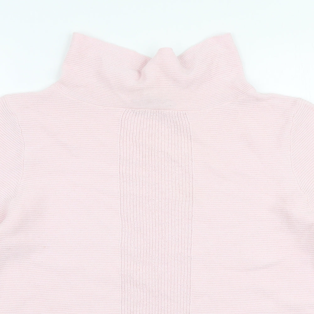 Laura Ashley Womens Pink Roll Neck  Cotton Pullover Jumper Size 12